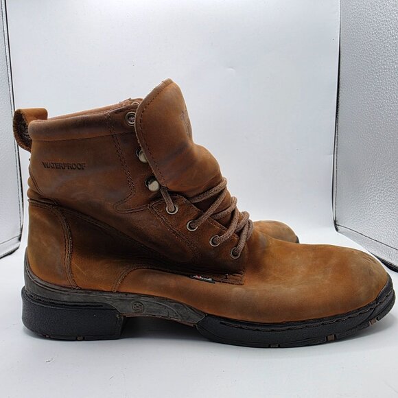 Justin Mens Size 9 D Brown Work Boots Waterproof Outdoors Casual Walking - Picture 12 of 13